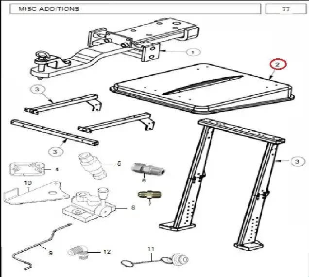 Diagram reference for Millat Massey Ferguson Tractor Spare Part PLASTIC SUN CANOPY WITHFRAME 1990170 P - Massey Ferguson tractor spare part