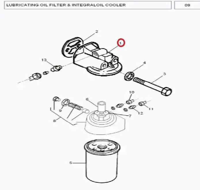 Diagram reference for Millat Massey Ferguson Tractor Spare Part 4 HEAD OIL FILTER 2601850141185014 - Massey Ferguson tractor spare part