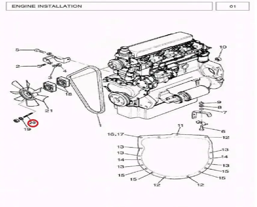 Diagram reference for Millat Massey Ferguson Tractor Spare Part 0 STUDFAN 1830301183030 - Massey Ferguson tractor spare part