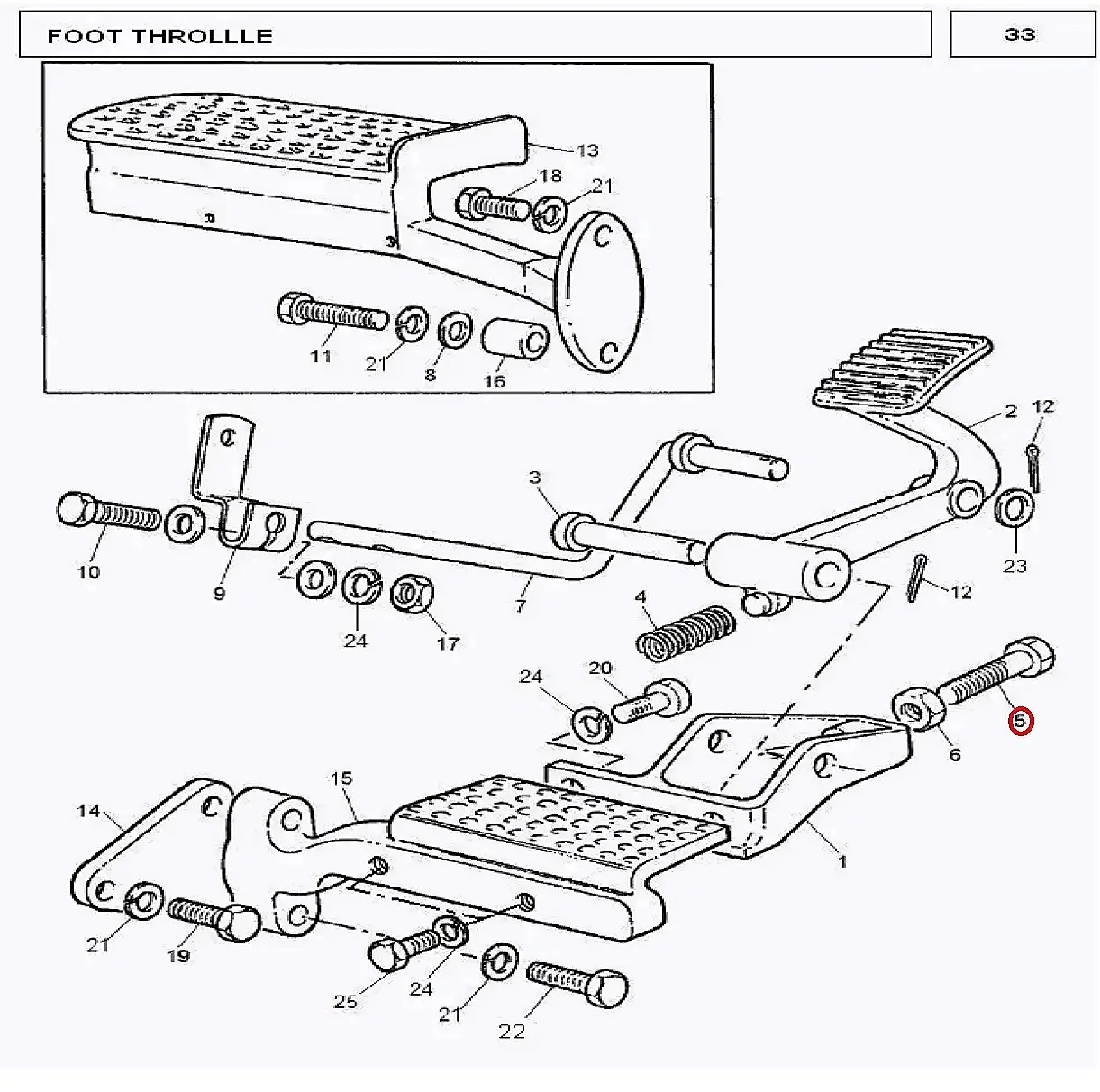Millat Massey Ferguson Tractor Spare Part BOLT PEDALSTOP 13058113058 - Massey Ferguson tractor spare part