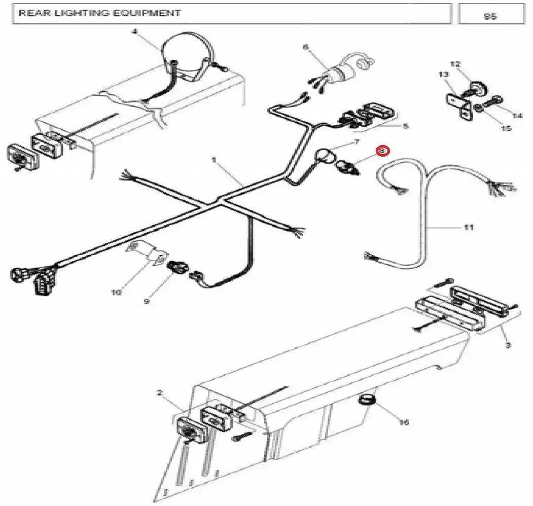 Diagram reference for Millat Massey Ferguson Tractor Spare Part 4 SWITCH DIFFLOCK 3730741373074 S 1 - Massey Ferguson tractor spare part