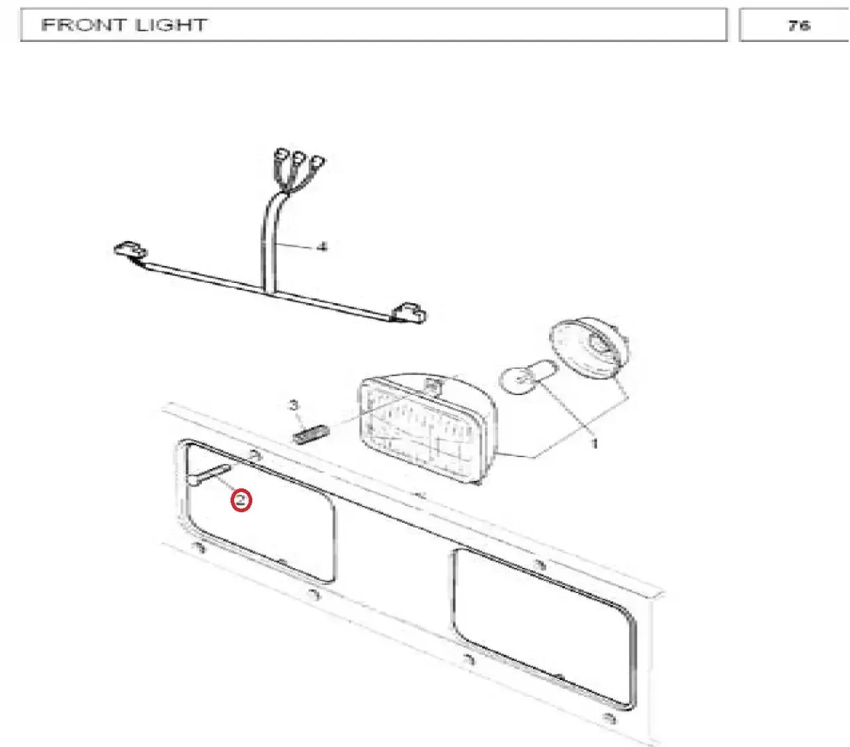 Diagram reference for Millat Massey Ferguson Tractor Spare Part HEADLAMP SCREW 1032 UNF 2 A 35053135053 - Massey Ferguson tractor spare part