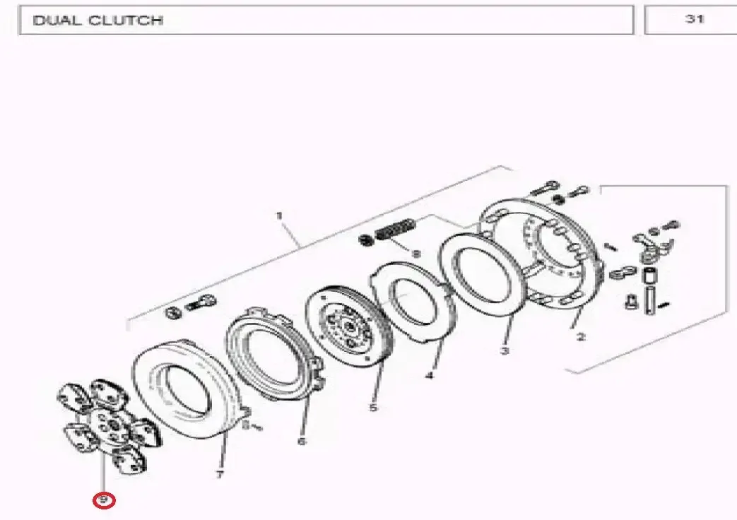 Diagram reference for Millat Massey Ferguson Tractor Spare Part 6 CLUTCH PLATE MAIN 300 MM 4630061463006 - Massey Ferguson tractor spare part