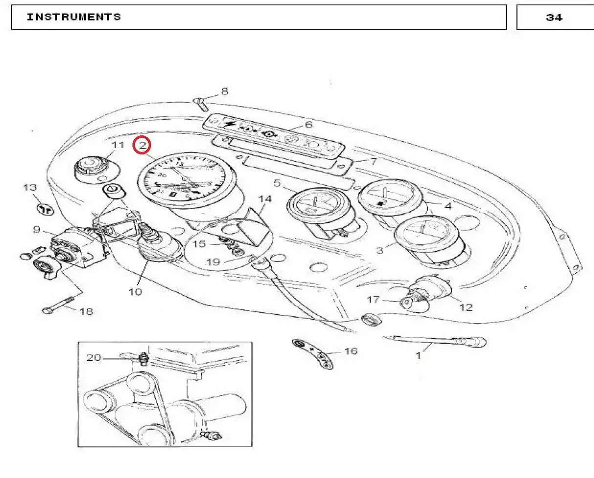 Diagram reference for Millat Massey Ferguson Tractor Spare Part METERHOUR 2402900511674638 - Massey Ferguson tractor spare part