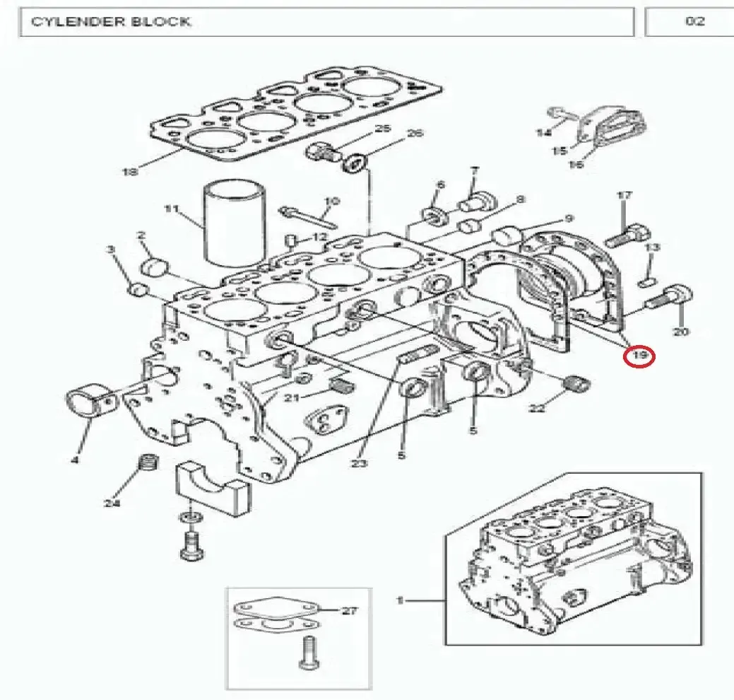 Diagram reference for Millat Massey Ferguson Tractor Spare Part 8 HOUSING MAIN SEAL 375385183198 - Massey Ferguson tractor spare part
