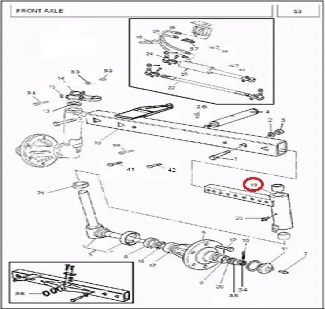 Diagram reference for Millat Massey Ferguson Tractor Spare Part 0 ARM AXLERH MF 350 3601484001148400 - Massey Ferguson tractor spare part