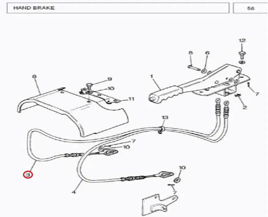 Diagram reference for Millat Massey Ferguson Tractor Spare Part 3 CABLE HBL 74301313596775 - Massey Ferguson tractor spare part