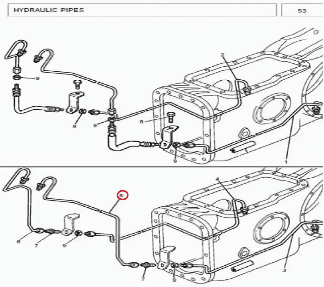 Diagram reference for Millat Massey Ferguson Tractor Spare Part 1 TUBEASSY 113091125581 - Massey Ferguson tractor spare part