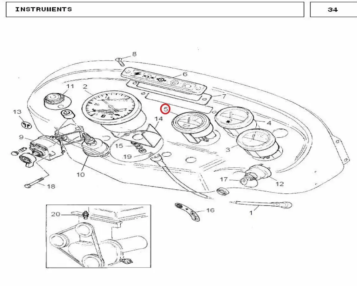 Diagram reference for Millat Massey Ferguson Tractor Spare Part GAUGEBATTERY 2901111672835 - Massey Ferguson tractor spare part