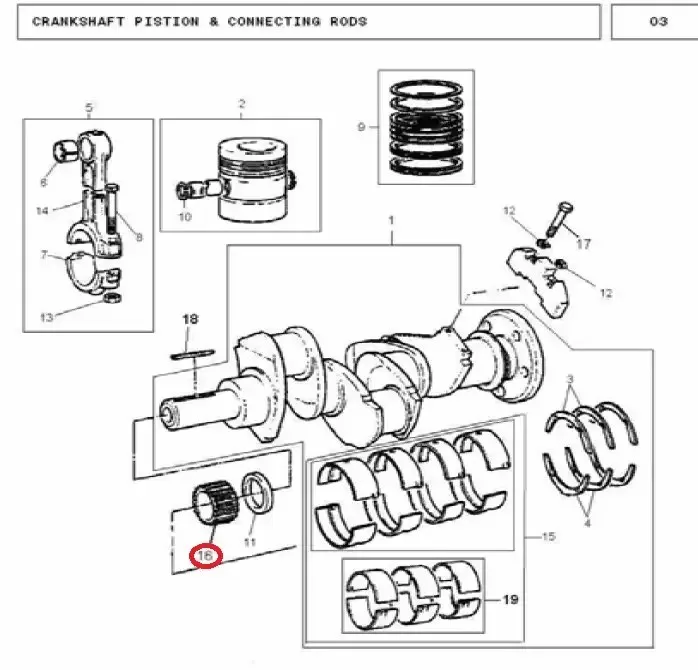Diagram reference for Millat Massey Ferguson Tractor Spare Part GEAR CRANK SHAFT 41013218665131163491 - Massey Ferguson tractor spare part