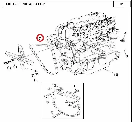 Diagram reference for Millat Massey Ferguson Tractor Spare Part BELTFANA 491864711682680 - Massey Ferguson tractor spare part