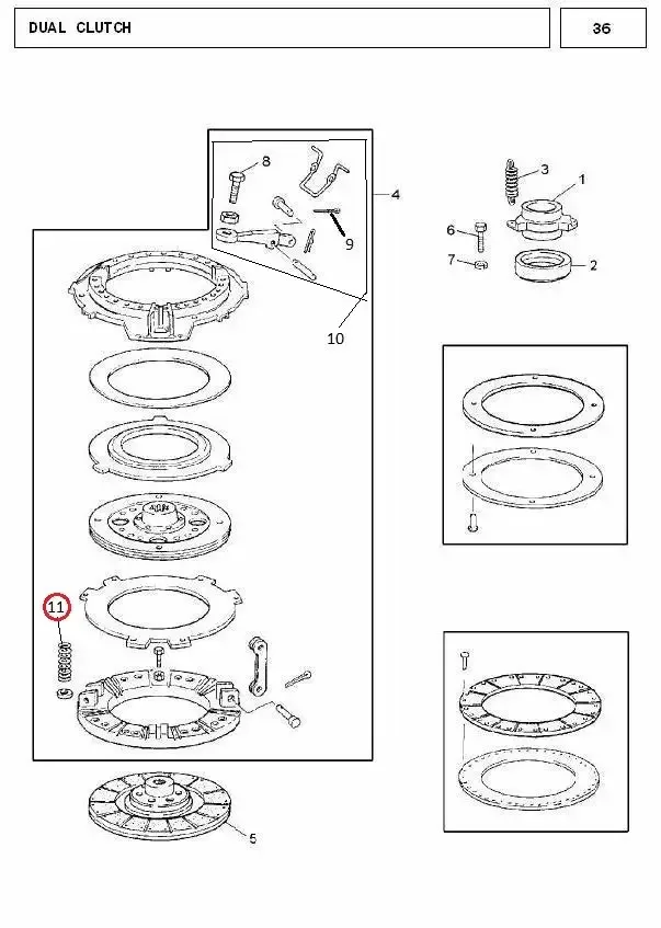 Diagram reference for Millat Massey Ferguson Tractor Spare Part 96 SP RING PRESSURE PLATE 1886396 - Massey Ferguson tractor spare part