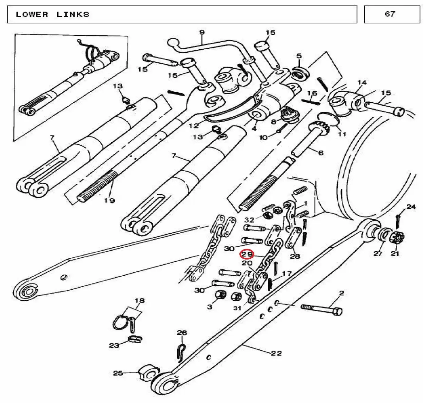 Diagram reference for Millat Massey Ferguson Tractor Spare Part LINKCHAIN 2504511863283 - Massey Ferguson tractor spare part