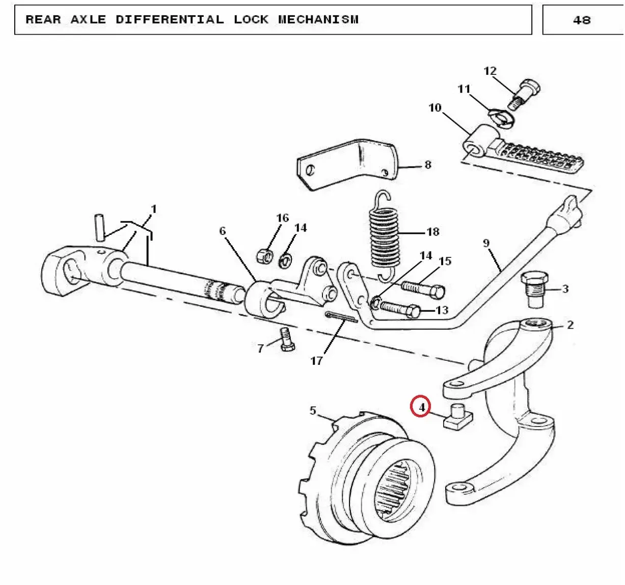 Diagram reference for Millat Massey Ferguson Tractor Spare Part GUIDESHOE 100641190980 - Massey Ferguson tractor spare part