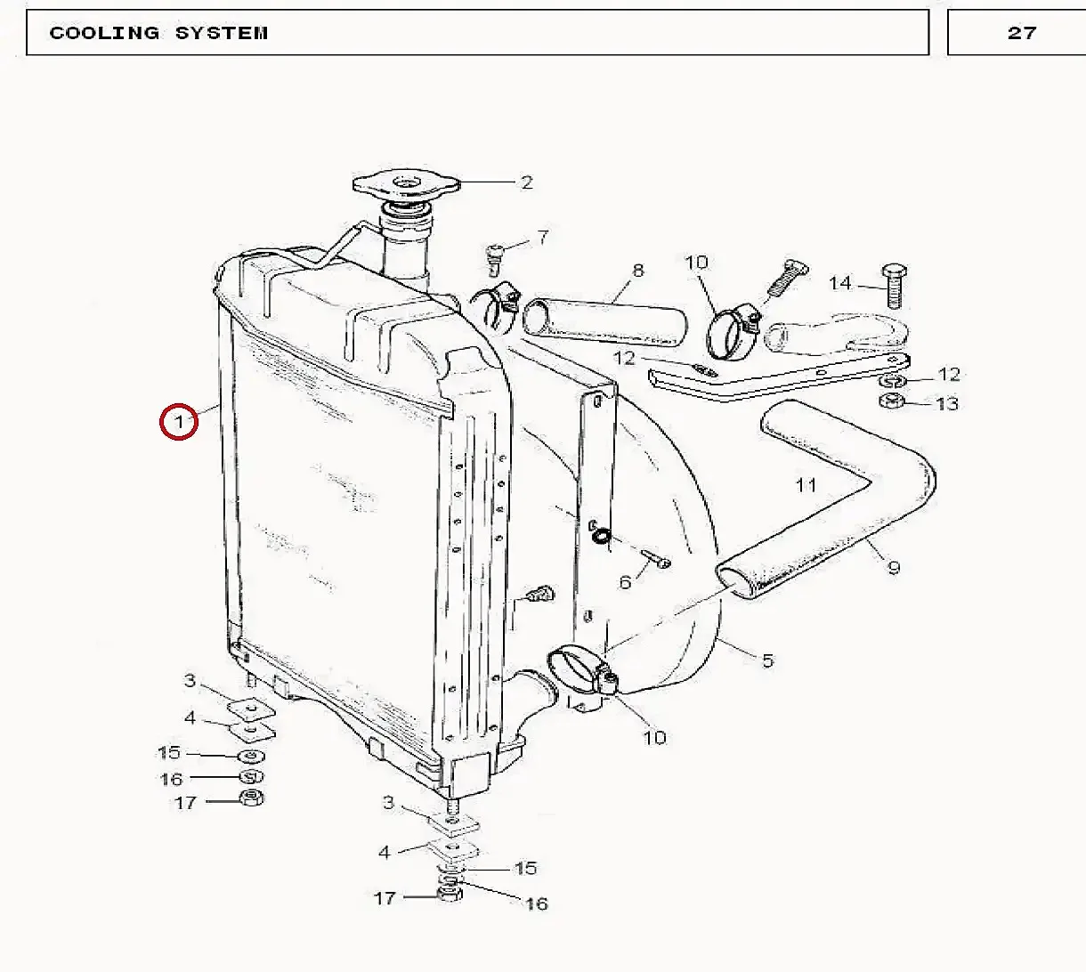 Millat Massey Ferguson Tractor Spare Part RADIATOR 2402105711680547 - Massey Ferguson tractor spare part