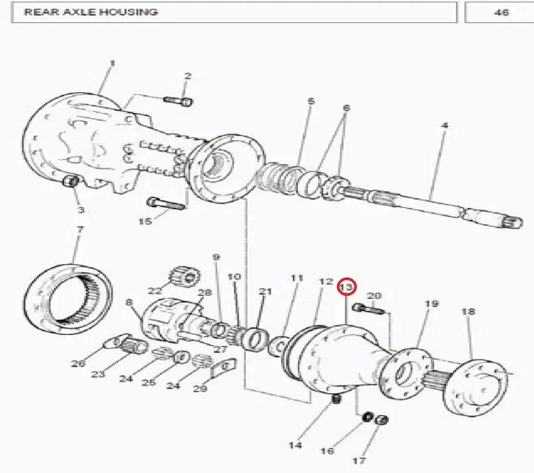 Diagram reference for Millat Massey Ferguson Tractor Spare Part 1 COVER REAR 1033311894781 - Massey Ferguson tractor spare part