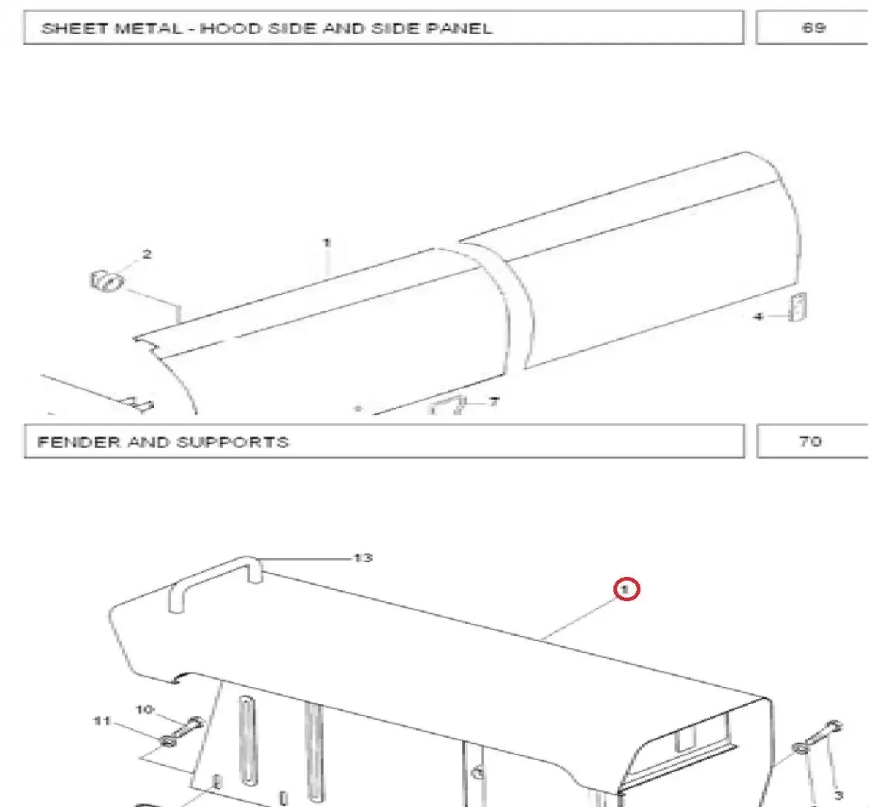 Diagram reference for Millat Massey Ferguson Tractor Spare Part FENDERLH MF 240 2603503603430811679374 F - Massey Ferguson tractor spare part