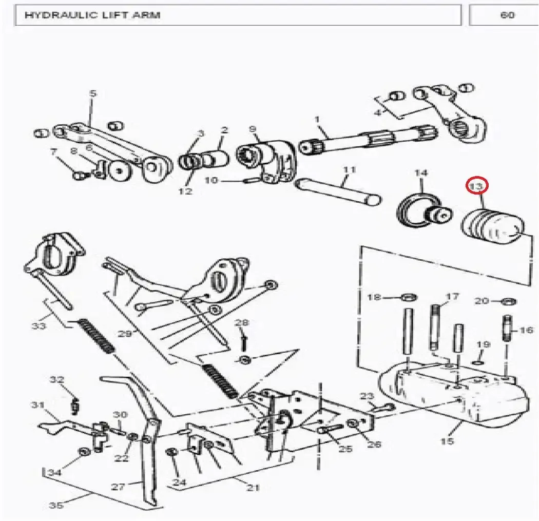 Diagram reference for Millat Massey Ferguson Tractor Spare Part 2 PISTON HYD MF 375 26305211693921 - Massey Ferguson tractor spare part