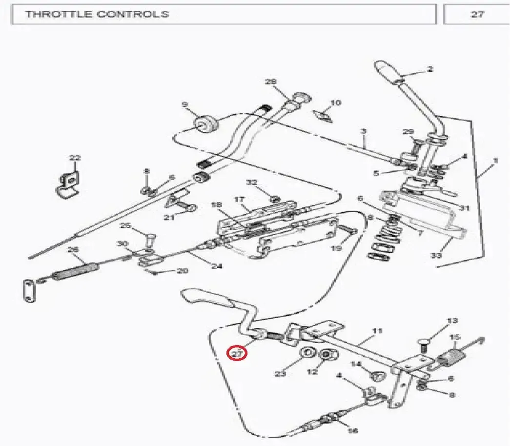 Diagram reference for Millat Massey Ferguson Tractor Spare Part 0 PEDALTHROTTLE 13307011695287 - Massey Ferguson tractor spare part