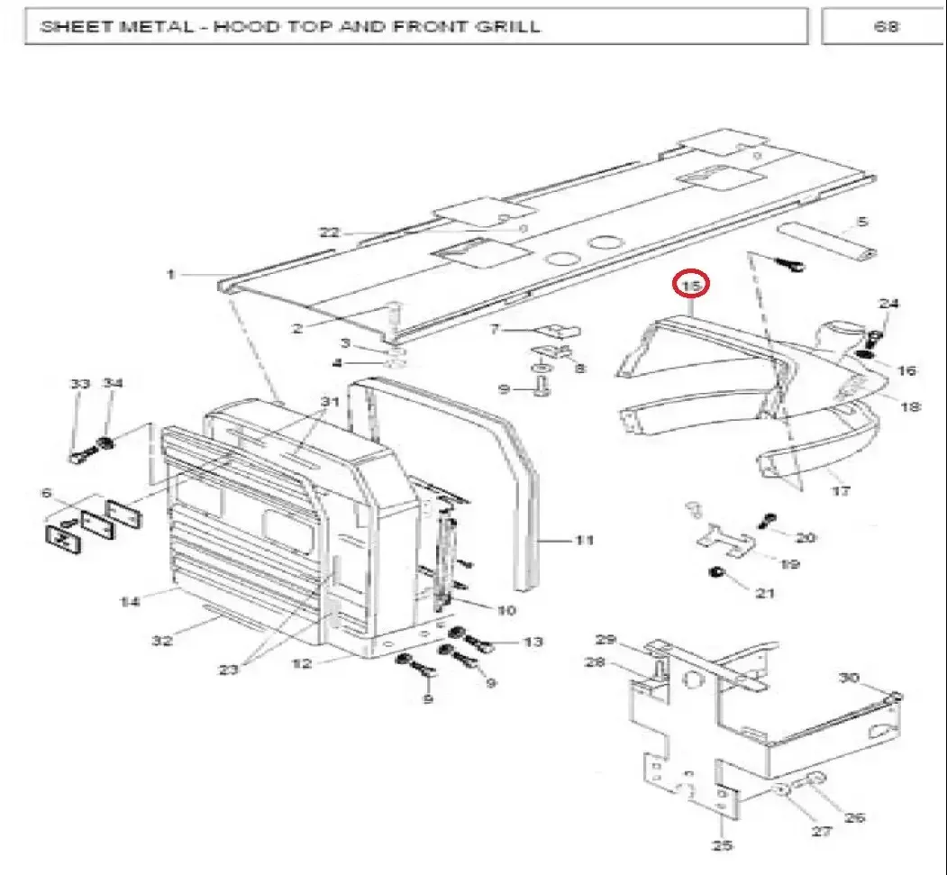 Diagram reference for Millat Massey Ferguson Tractor Spare Part INSTPANLLOWER 23336123040 F - Massey Ferguson tractor spare part