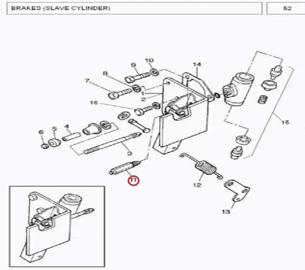 Diagram reference for Millat Massey Ferguson Tractor Spare Part 6 BLEED SCREW 103376 - Massey Ferguson tractor spare part