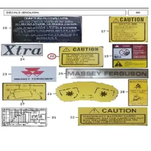 Millat Massey Ferguson Tractor Spare Part DECALCAUTIONOVERTURN 33055133055 - Massey Ferguson tractor spare part