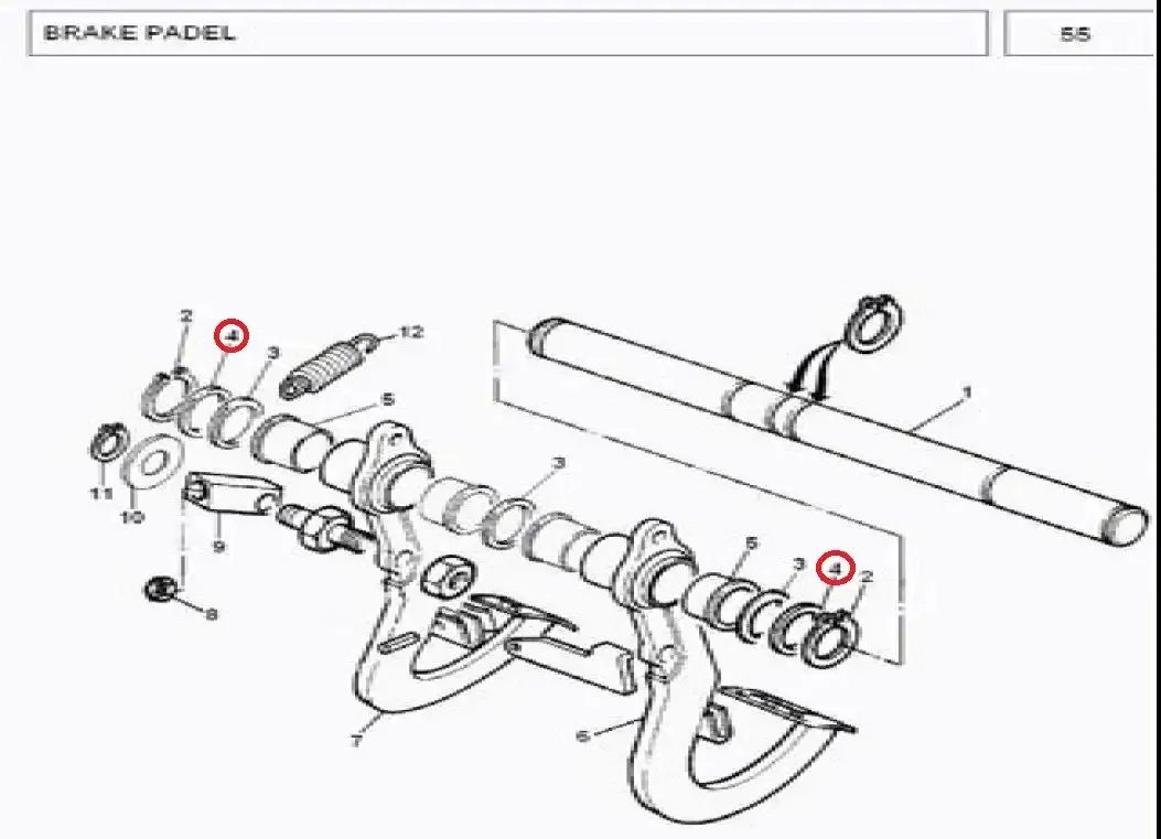 Diagram reference for Millat Massey Ferguson Tractor Spare Part 4 WASHER FITASREQD 113014 - Massey Ferguson tractor spare part