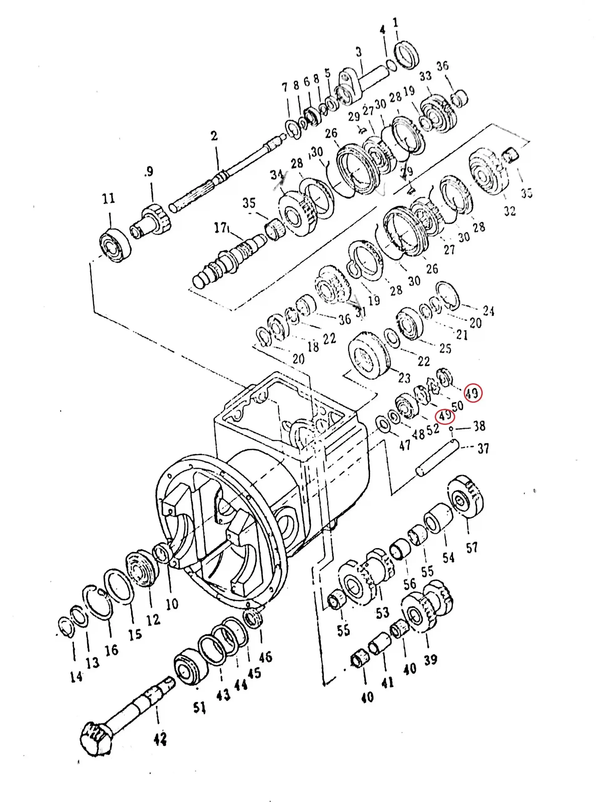 Diagram reference for Millat Massey Ferguson Tractor Spare Part GB 81276 NUT BEA RING 8 GB 81276 - Massey Ferguson tractor spare part