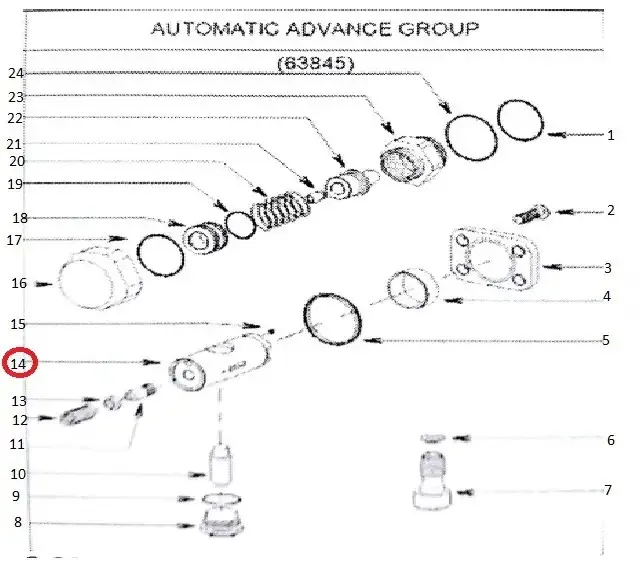 Diagram reference for Millat Massey Ferguson Tractor Spare Part ADVANCE PISTON 1837311837336887 - Massey Ferguson tractor spare part
