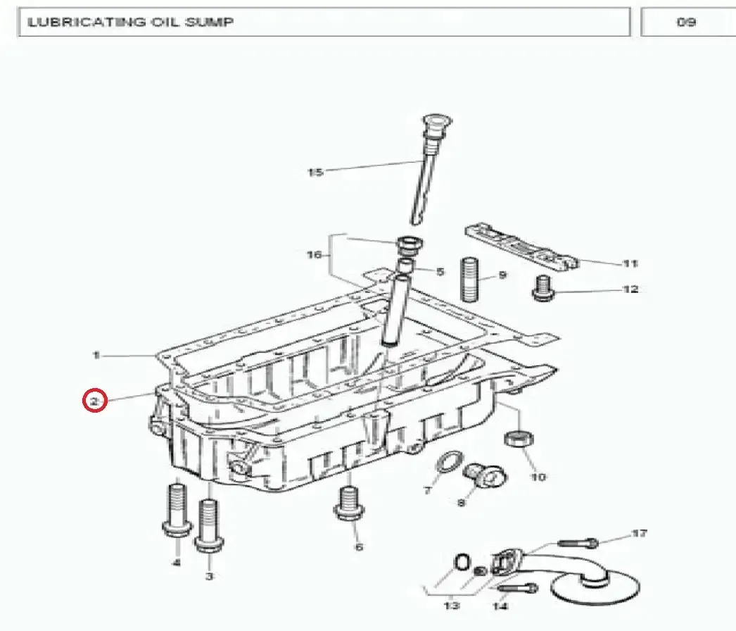 Diagram reference for Millat Massey Ferguson Tractor Spare Part 8 SUMP MF 385 375183078137171174 - Massey Ferguson tractor spare part