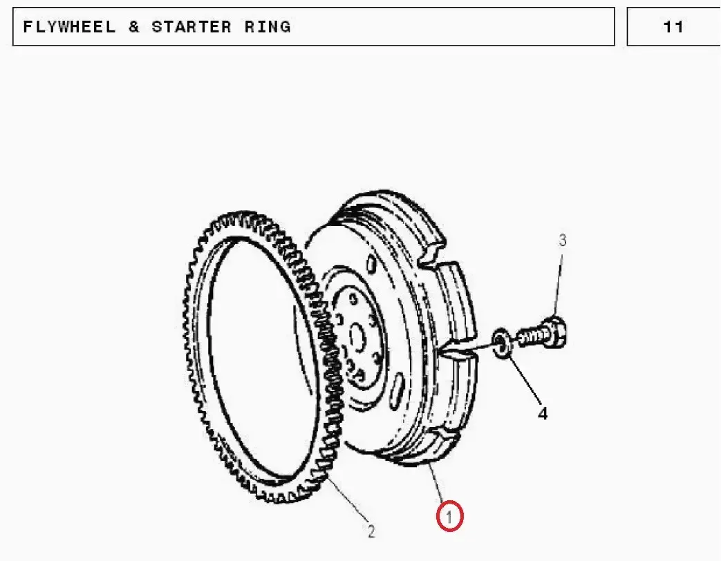 Diagram reference for Millat Massey Ferguson Tractor Spare Part WO RING FLYWHEEL MF 240 26018011141112797 - Massey Ferguson tractor spare part