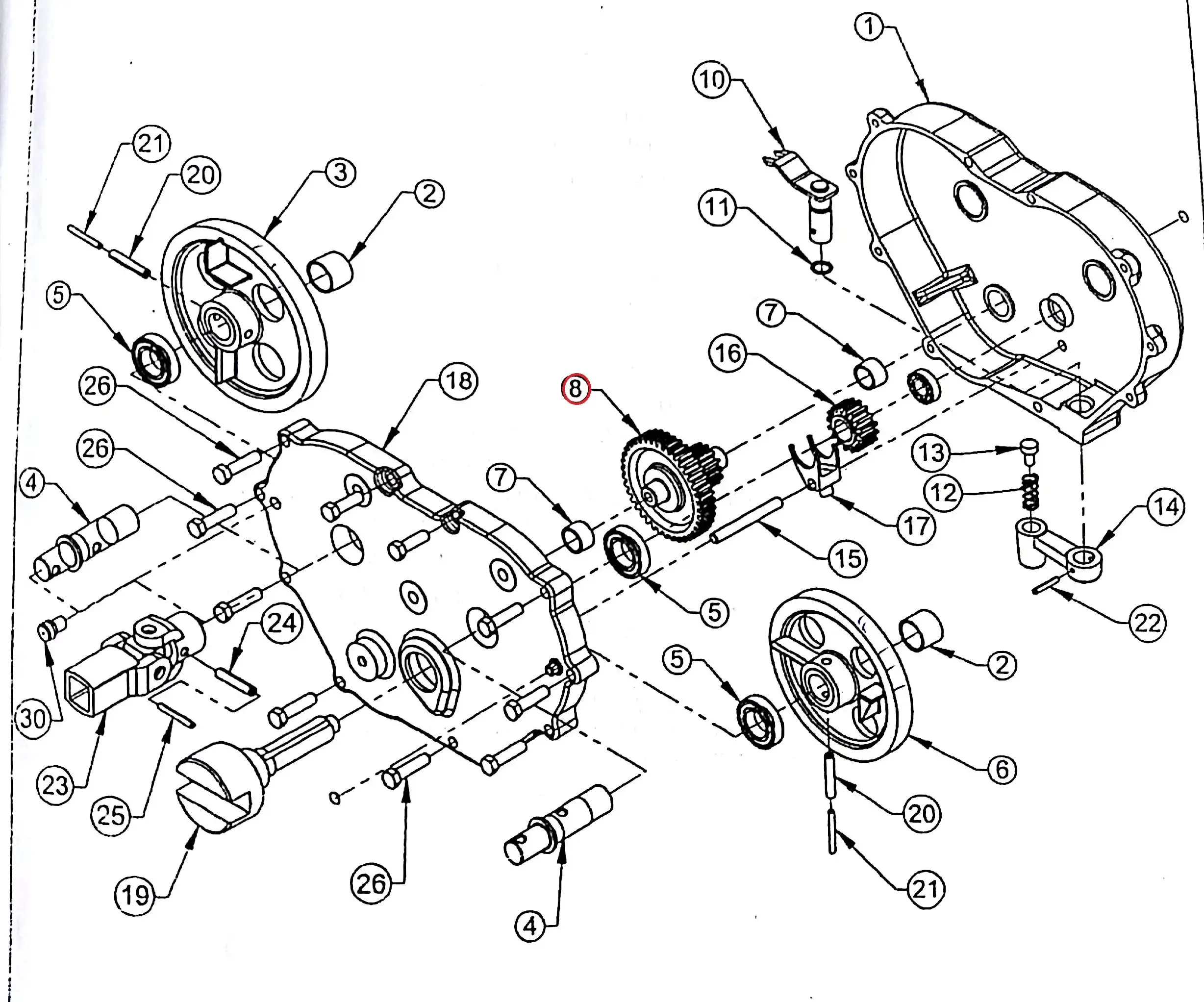 Diagram reference for Millat Massey Ferguson Tractor Spare Part 0 INTERMEDIATE GEAR 5601905560190 - Massey Ferguson tractor spare part