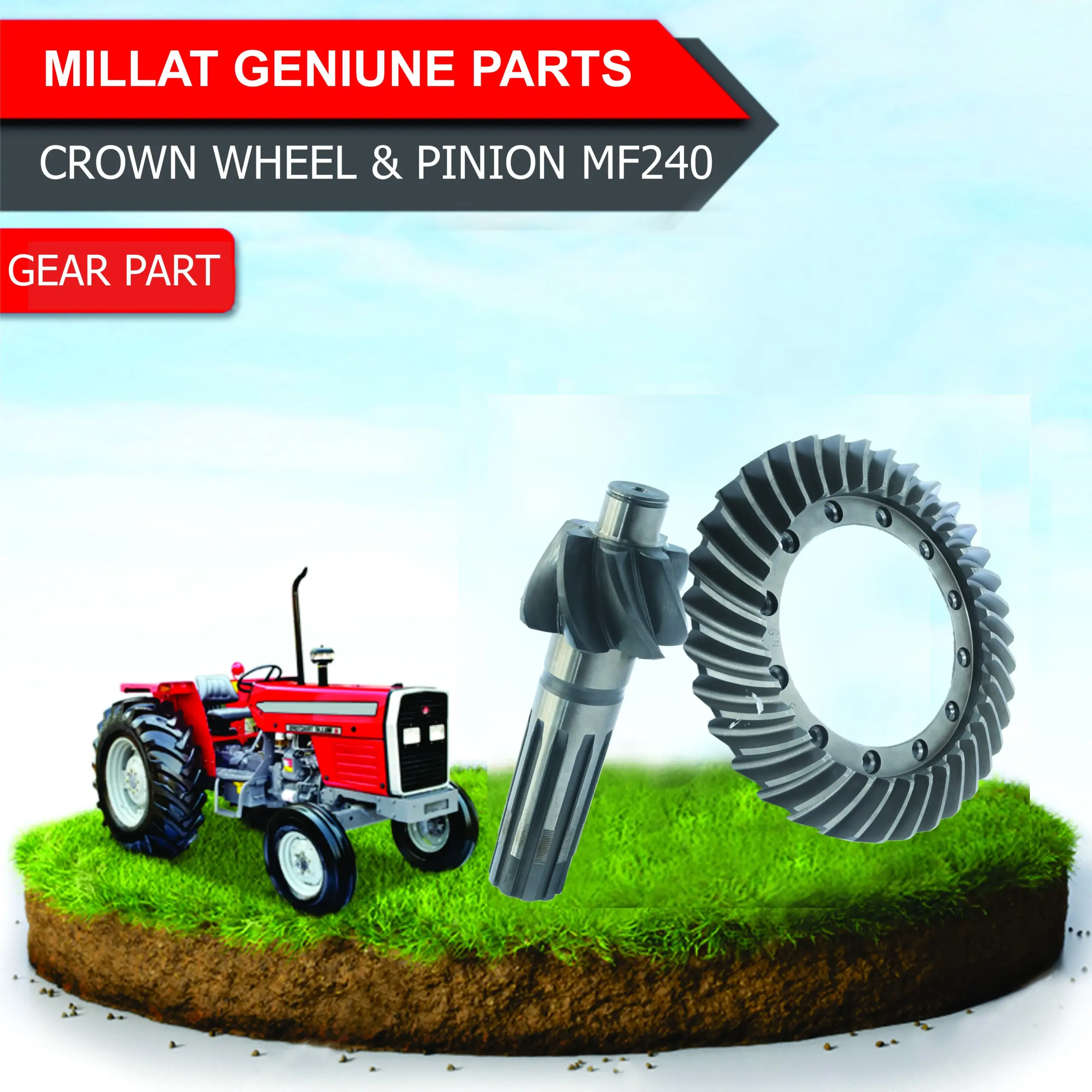 Diagram reference for Millat Massey Ferguson Tractor Spare Part CROWN PIN ION MF 240 OLDTILLJUN 201011002241 P - Massey Ferguson tractor spare part