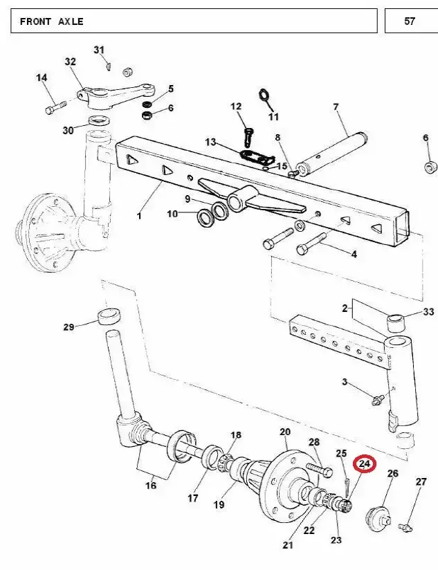 Diagram reference for Millat Massey Ferguson Tractor Spare Part NUT S PIN DLE 140581353928 - Massey Ferguson tractor spare part