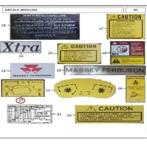 Millat Massey Ferguson Tractor Spare Part 0 DECALBATTERYBOX 3330501333050 - Massey Ferguson tractor spare part
