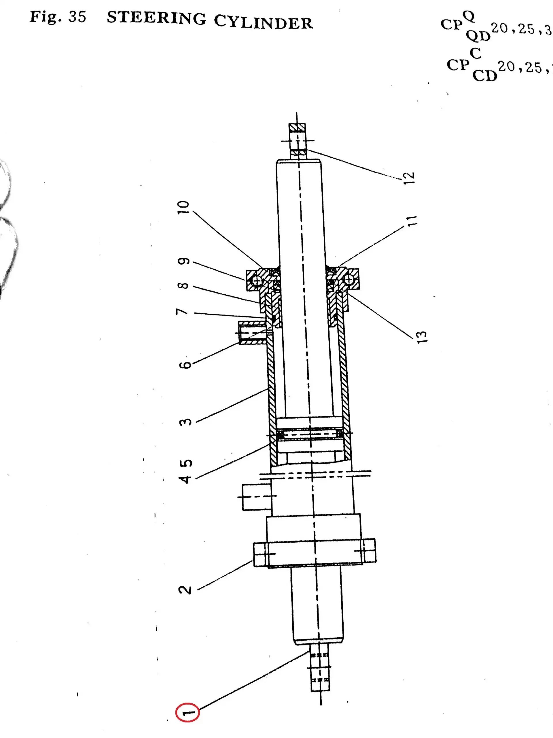 Diagram reference for Millat Massey Ferguson Tractor Spare Part 9 PISTON ROD 1610298 A 21 B 432091 H - Massey Ferguson tractor spare part