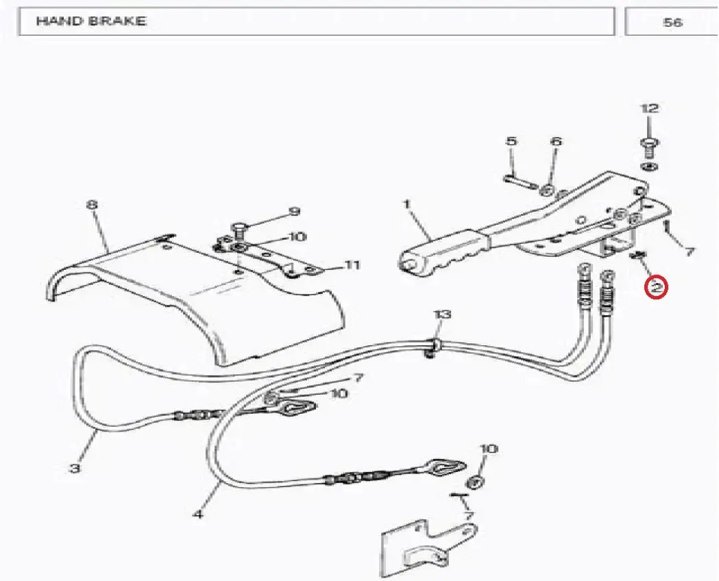 Diagram reference for Millat Massey Ferguson Tractor Spare Part 0 CLIPRETAINING CABLE 743020 - Massey Ferguson tractor spare part