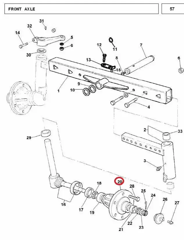 Diagram reference for Millat Massey Ferguson Tractor Spare Part HUBFRONT 240140541886336 - Massey Ferguson tractor spare part