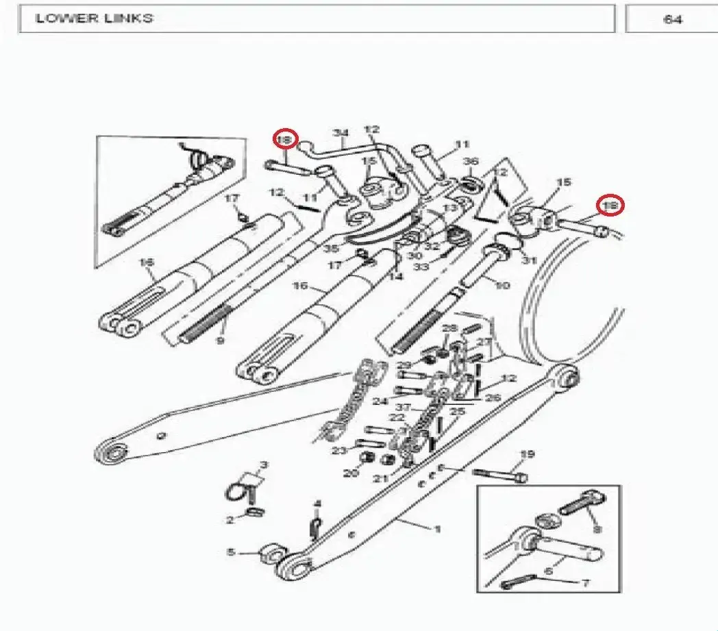 Diagram reference for Millat Massey Ferguson Tractor Spare Part 9 PIN CLEVIS 2530591253059 - Massey Ferguson tractor spare part