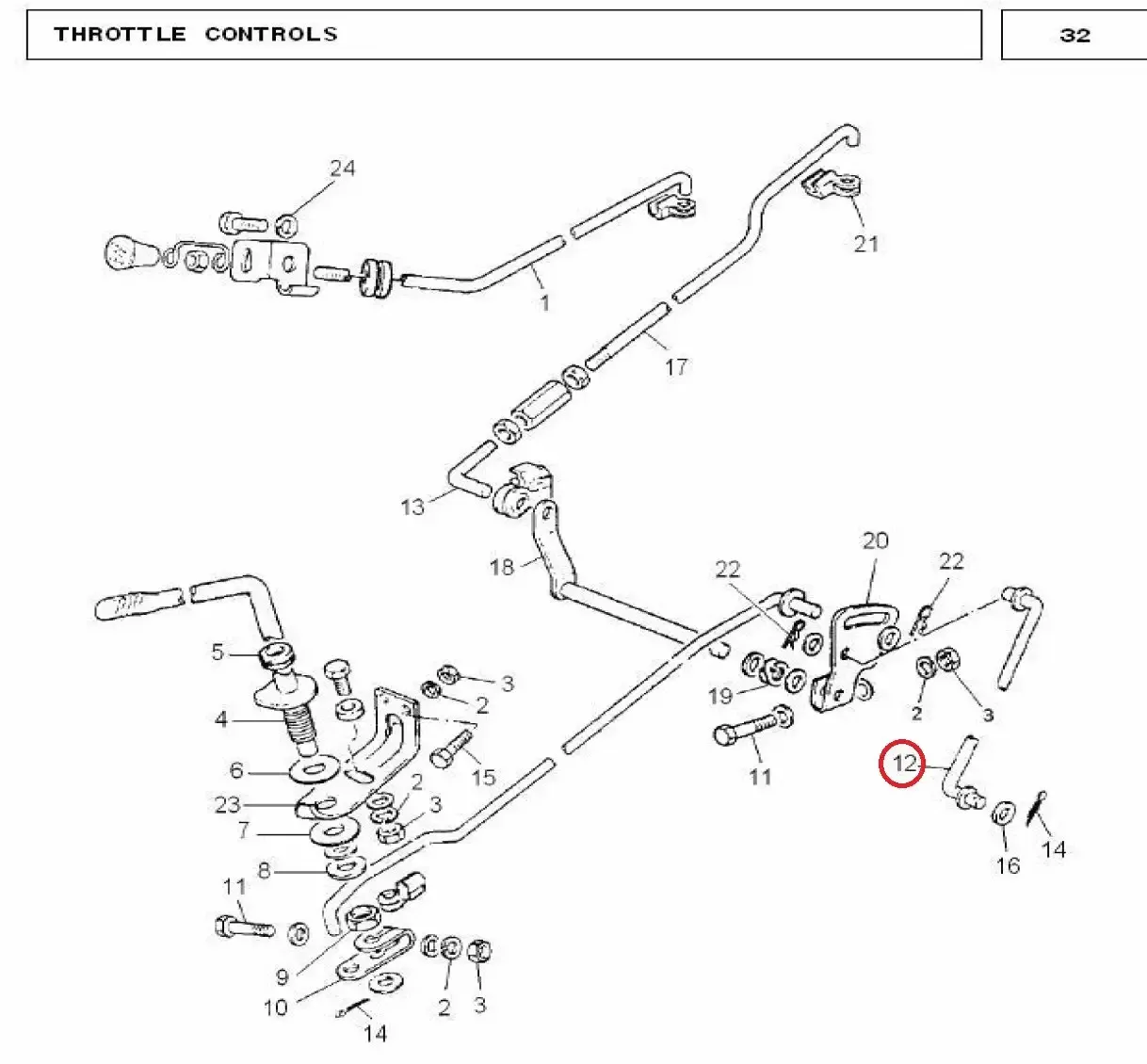 Diagram reference for Millat Massey Ferguson Tractor Spare Part ROD FOOTTHROTTLE 13095113095 S 1 - Massey Ferguson tractor spare part