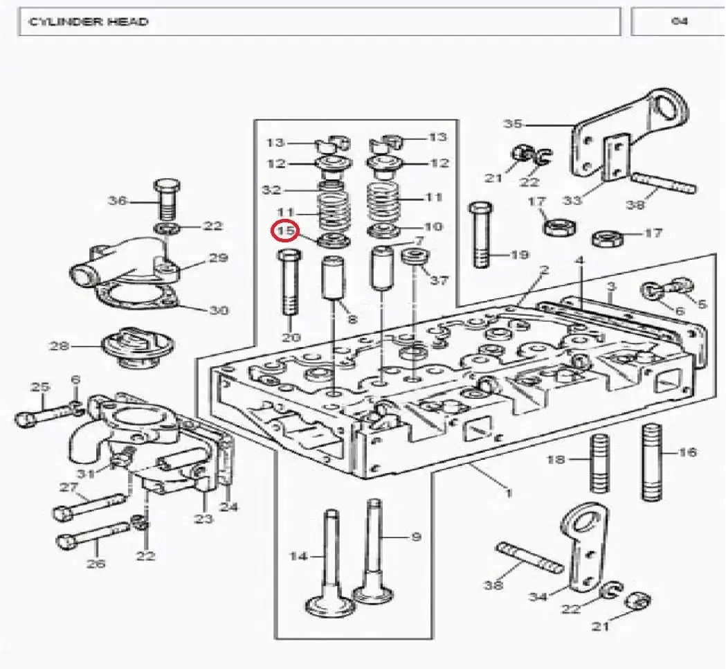Diagram reference for Millat Massey Ferguson Tractor Spare Part SCREW INDUCTIONMANIFOLD 1850811746019 - Massey Ferguson tractor spare part