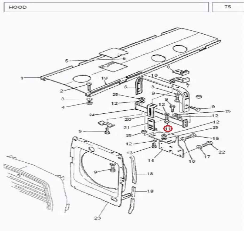 Diagram reference for Millat Massey Ferguson Tractor Spare Part 1 SCREW M 8 X 20 MM 16322116249324 - Massey Ferguson tractor spare part