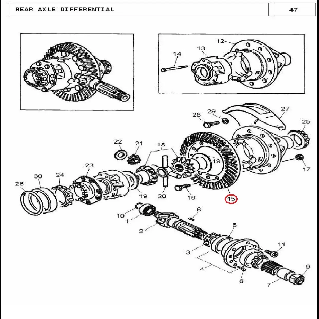 Diagram reference for Millat Massey Ferguson Tractor Spare Part 8 CROWNWHEEL 2402607 TEETH 1080181108018 - Massey Ferguson tractor spare part