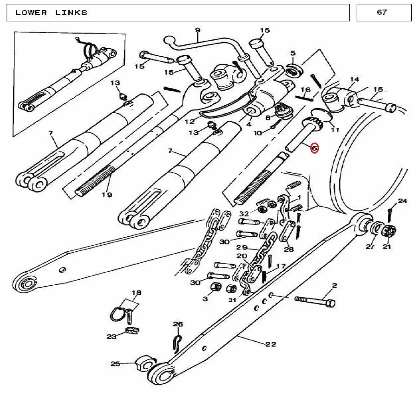 Diagram reference for Millat Massey Ferguson Tractor Spare Part SHAFT LEVELLINGBOX 2500911660375 MODEL 2025 - Massey Ferguson tractor spare part