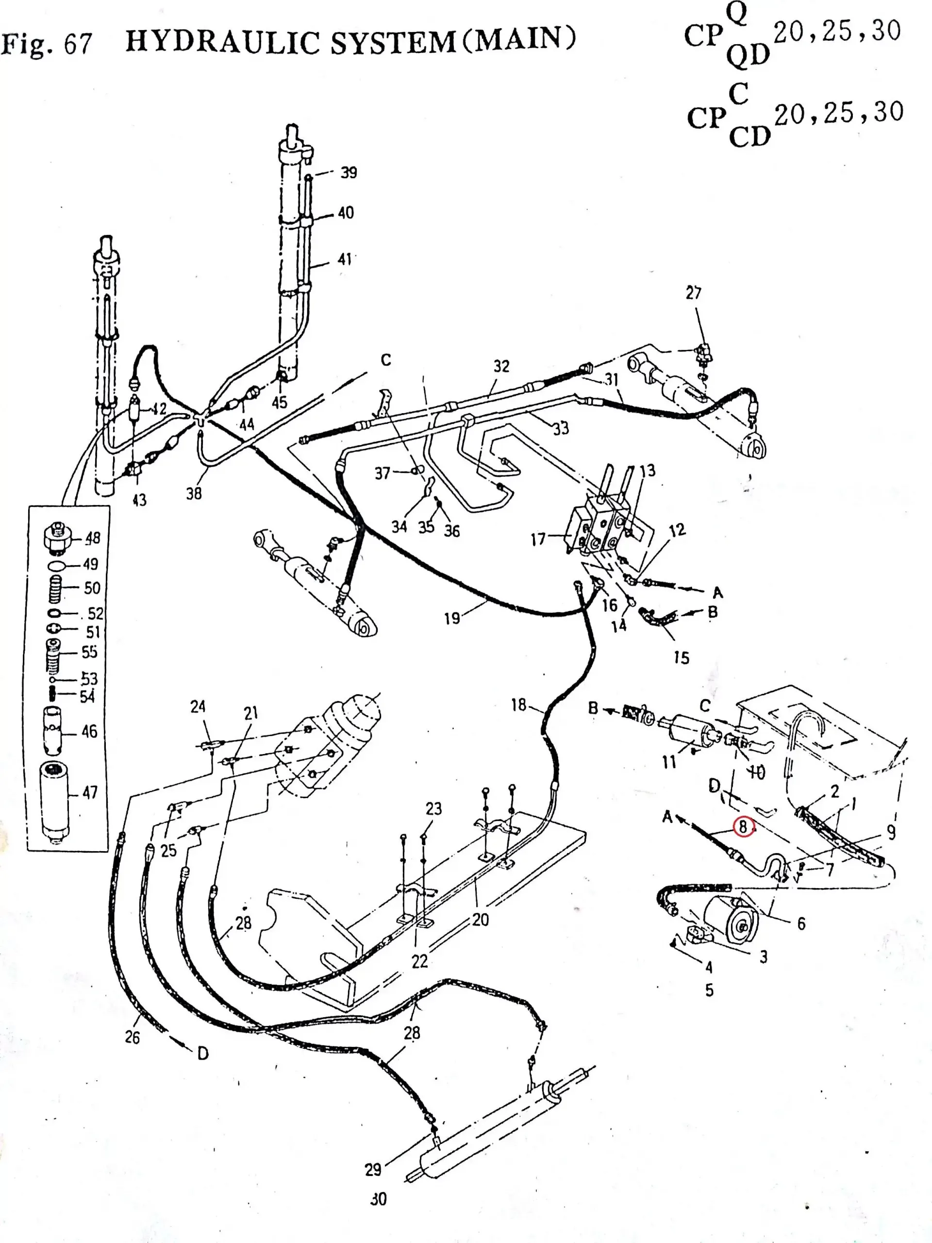 Diagram reference for Millat Massey Ferguson Tractor Spare Part 213097 HOSE HP 82721213097 - Massey Ferguson tractor spare part