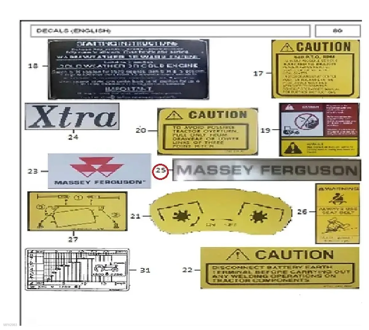 Millat Massey Ferguson Tractor Spare Part EMBLEMMASSEYFERGUSONSUNCONOPY 33080133080 - Massey Ferguson tractor spare part