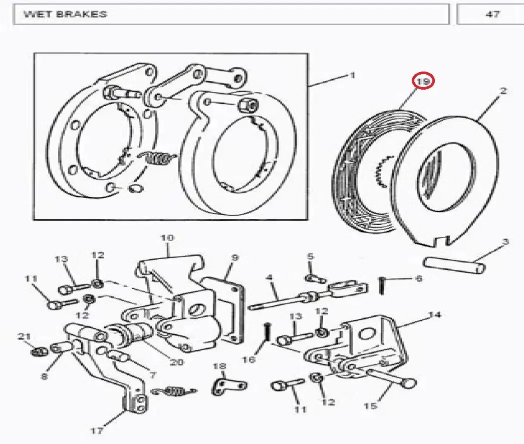 Diagram reference for Millat Massey Ferguson Tractor Spare Part 2 DISC BRAKE COPER 385810337211860964 - Massey Ferguson tractor spare part