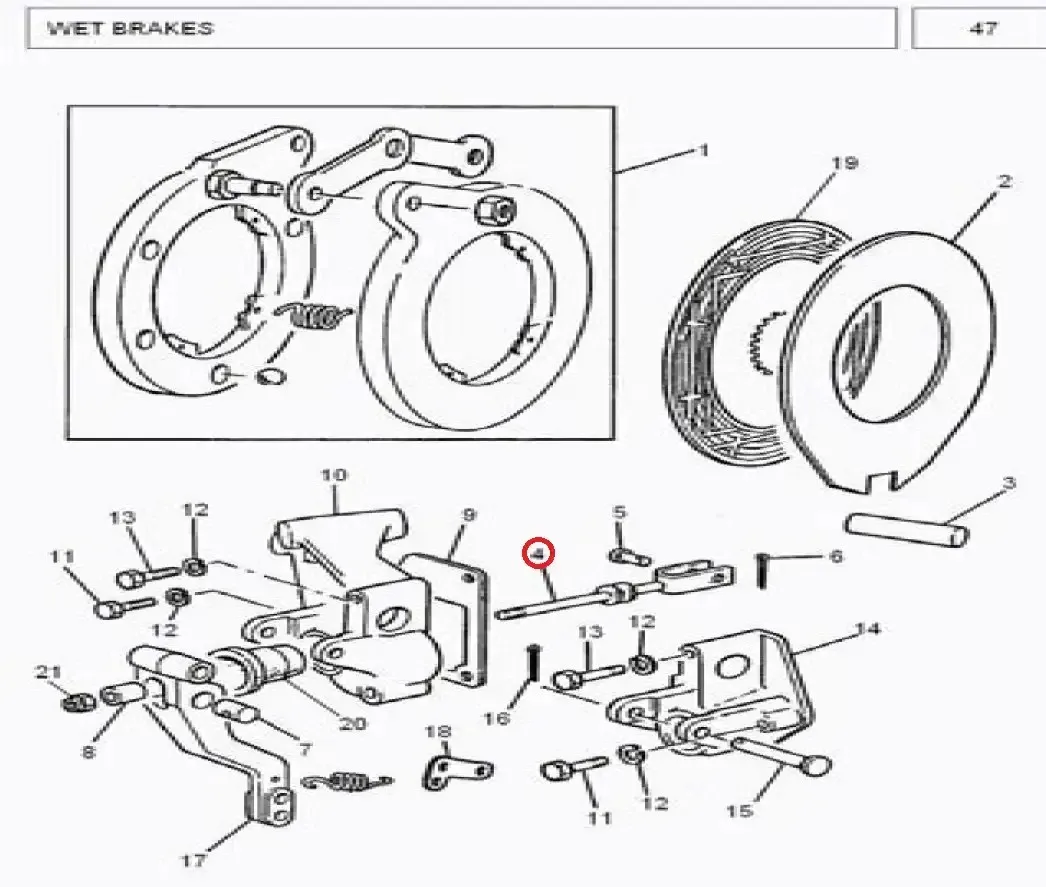 Diagram reference for Millat Massey Ferguson Tractor Spare Part 1 PULL ROD 1050011105001 - Massey Ferguson tractor spare part