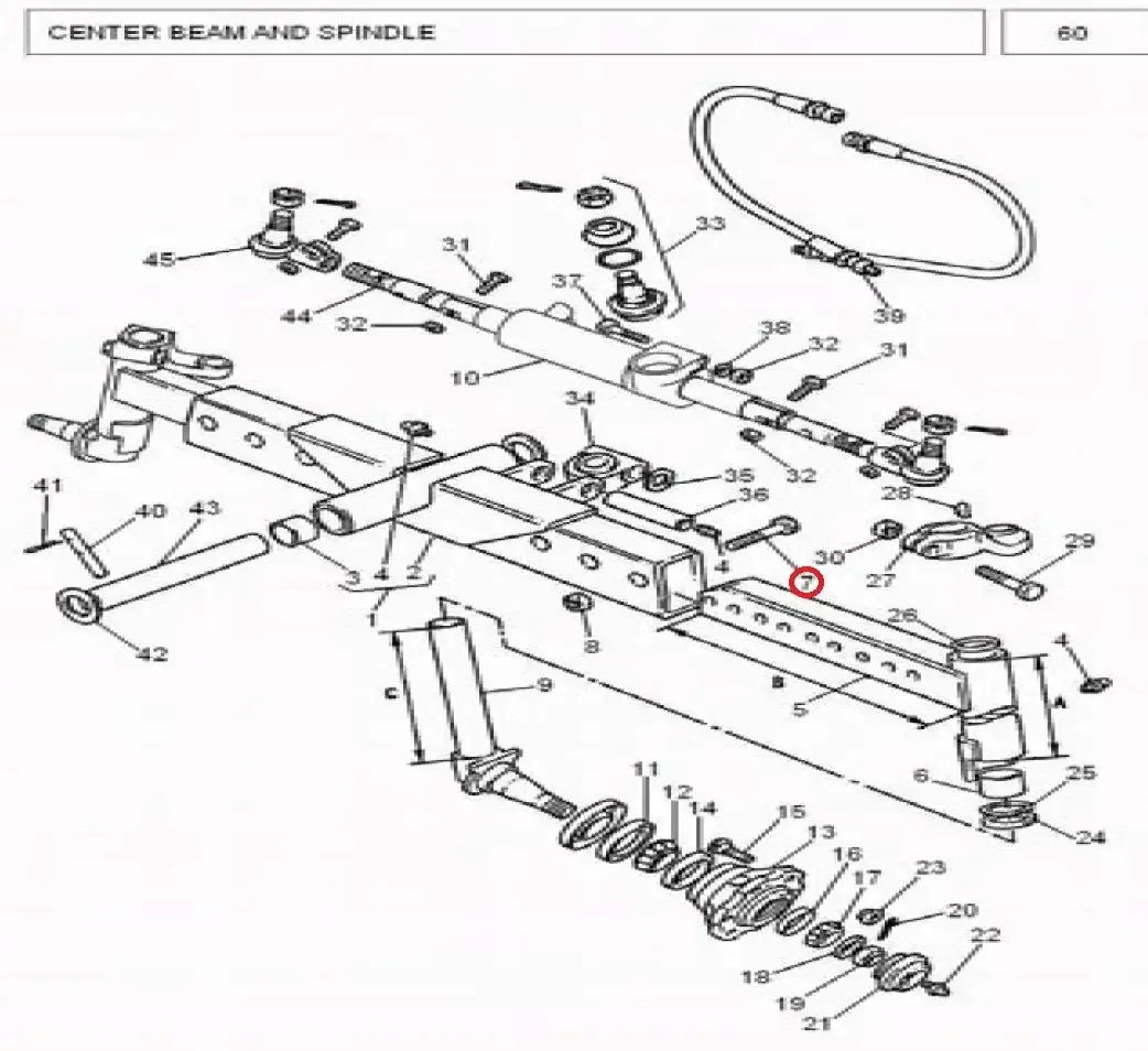 Diagram reference for Millat Massey Ferguson Tractor Spare Part 4 BOLT ARM TOBEAM MF 385 1430841143084 - Massey Ferguson tractor spare part