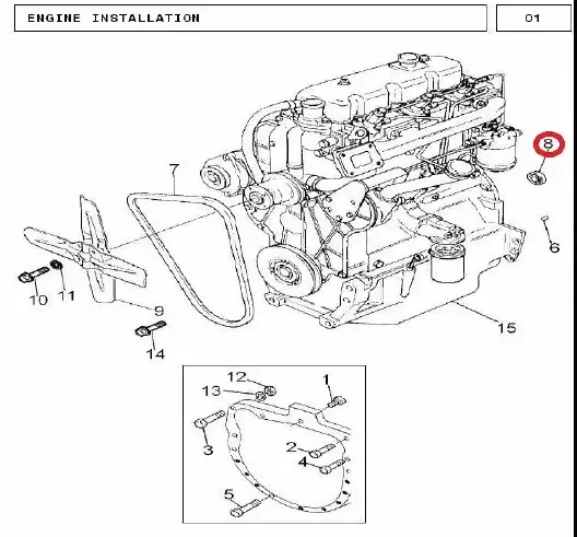 Diagram reference for Millat Massey Ferguson Tractor Spare Part BEA RING CLUTCHPIVOT 186431828123 L - Massey Ferguson tractor spare part